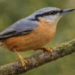 На фото птах - повзик звичайний (Sitta europaea)