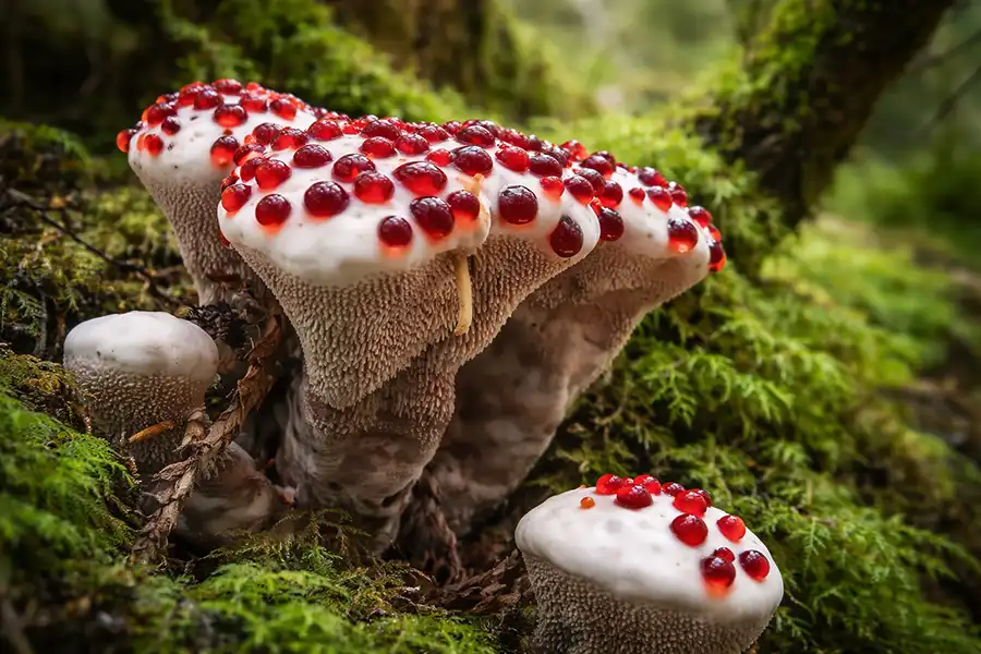 Гіднеллум пека або диявольський зуб (Hydnellum peckii)