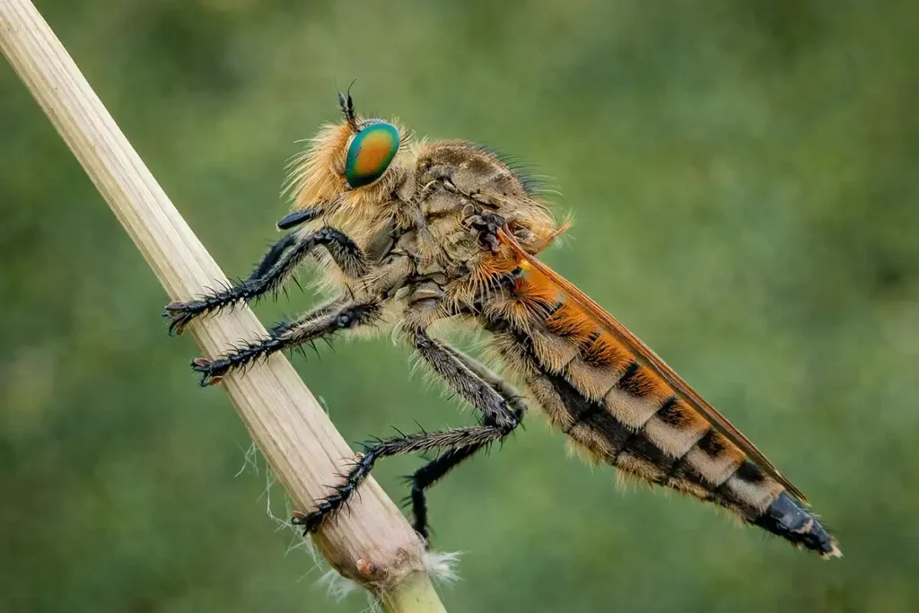 Ктир (Asilidae) на рослині у засідці
