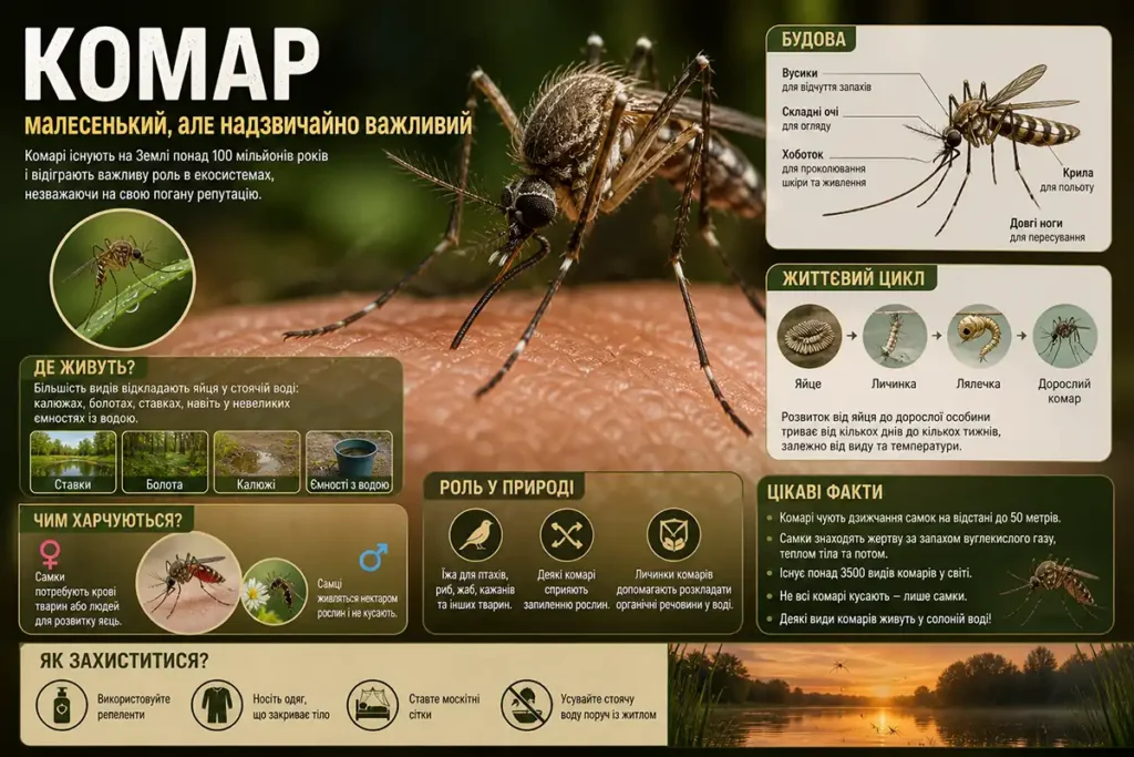 Інфографіка про комаря (Culicidae)